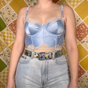 VS baby blue corset bustier top